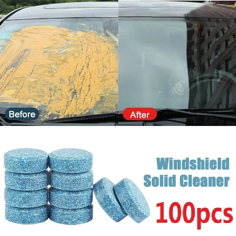 2-100PCS Solid Cleaner Car Windscreen Cleaner Effervescent Tablet Auto Wiper Glass Solid Cleaning Concentrated Tablets Detergent