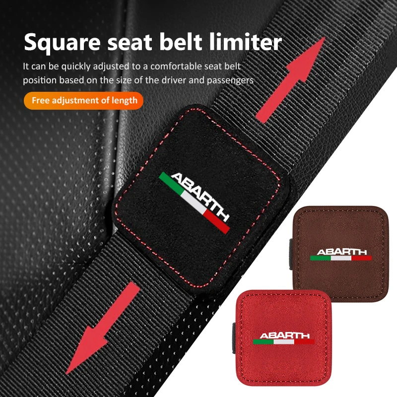 For Abarth Suede Car Seat Safety Belt Clip Limiter Interior Accessories 595 Abarth 500 Abarth 124 Spider 4S