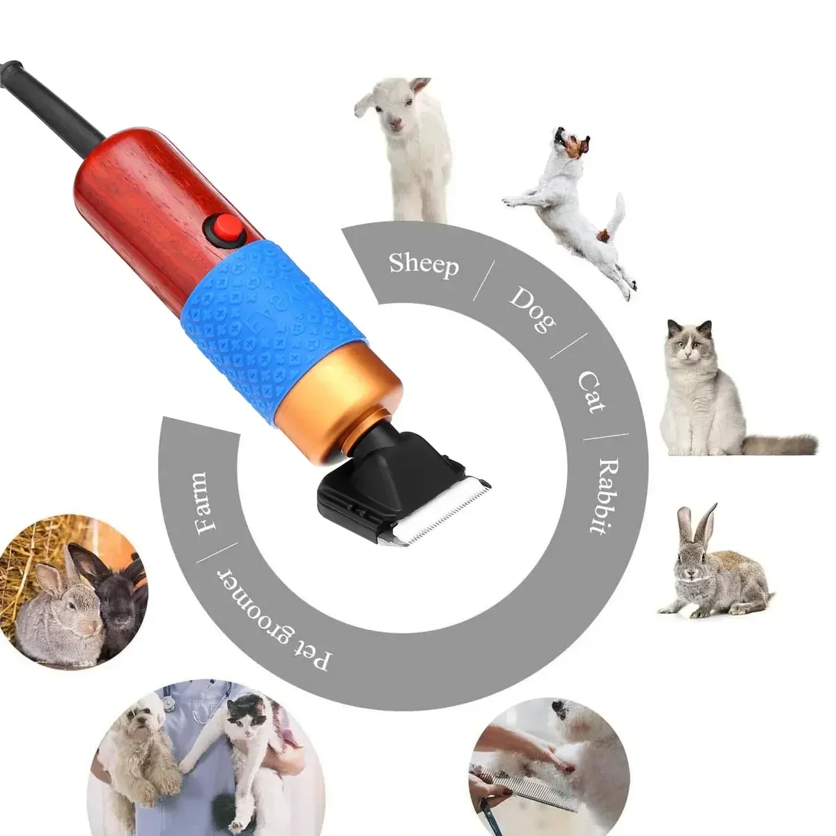 MUMU-PawLink 200W Electric Pet Clippers Shearing, Horse Dog Sheep Shear Animal Pet Grooming Clipper Trimmer, Hair Trimmer Cutter