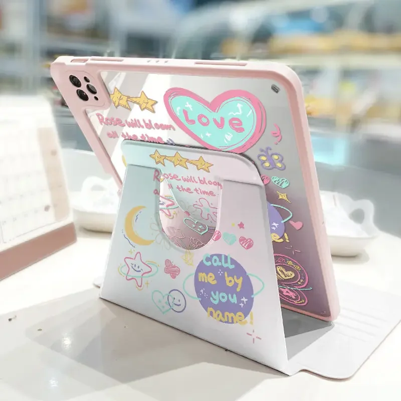 Colorful Cartoon Ipad Case for Ipad Pro 10.5 11 Inch Tri-fold with Pen Slot Case Ipad 7th 8th Air 4th 5th 10.2inch Tablet Case