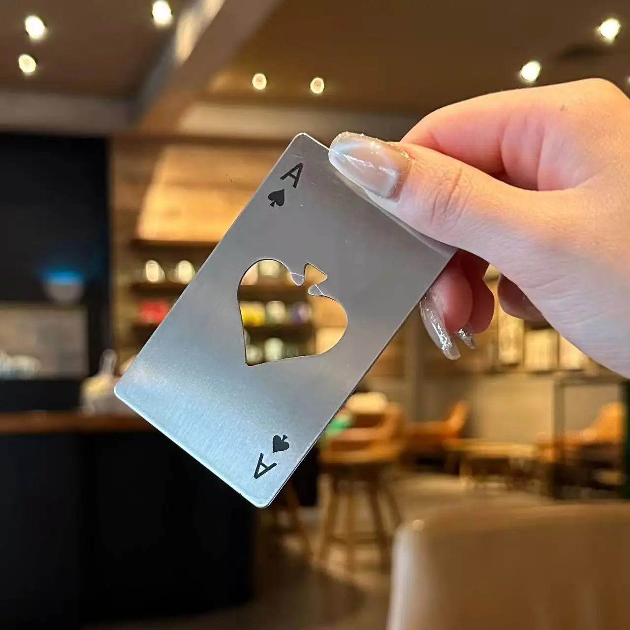 ステンレス鋼のスペード型ボトルオープナー、ワインメーカー用ボトルオープナー、トランプカード型ボトルオープナー、クレジットカード型ビールボトルオープナー