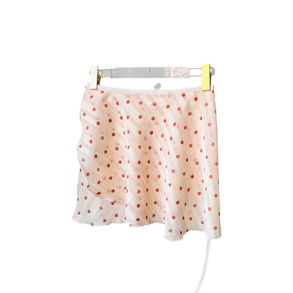 Falda de malla con cordones y lunares plateados para niña de Ballet, falda de baile, mono para adulto, minifalda de práctica de Ballet