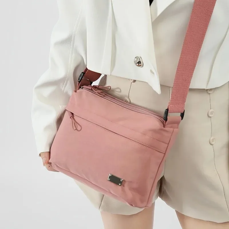 

Minimalist Solid Color Nylon Bag Women'S 2025 New Multi-Functional Casual Portable Fashion Single Shoulder Crossbody Bag