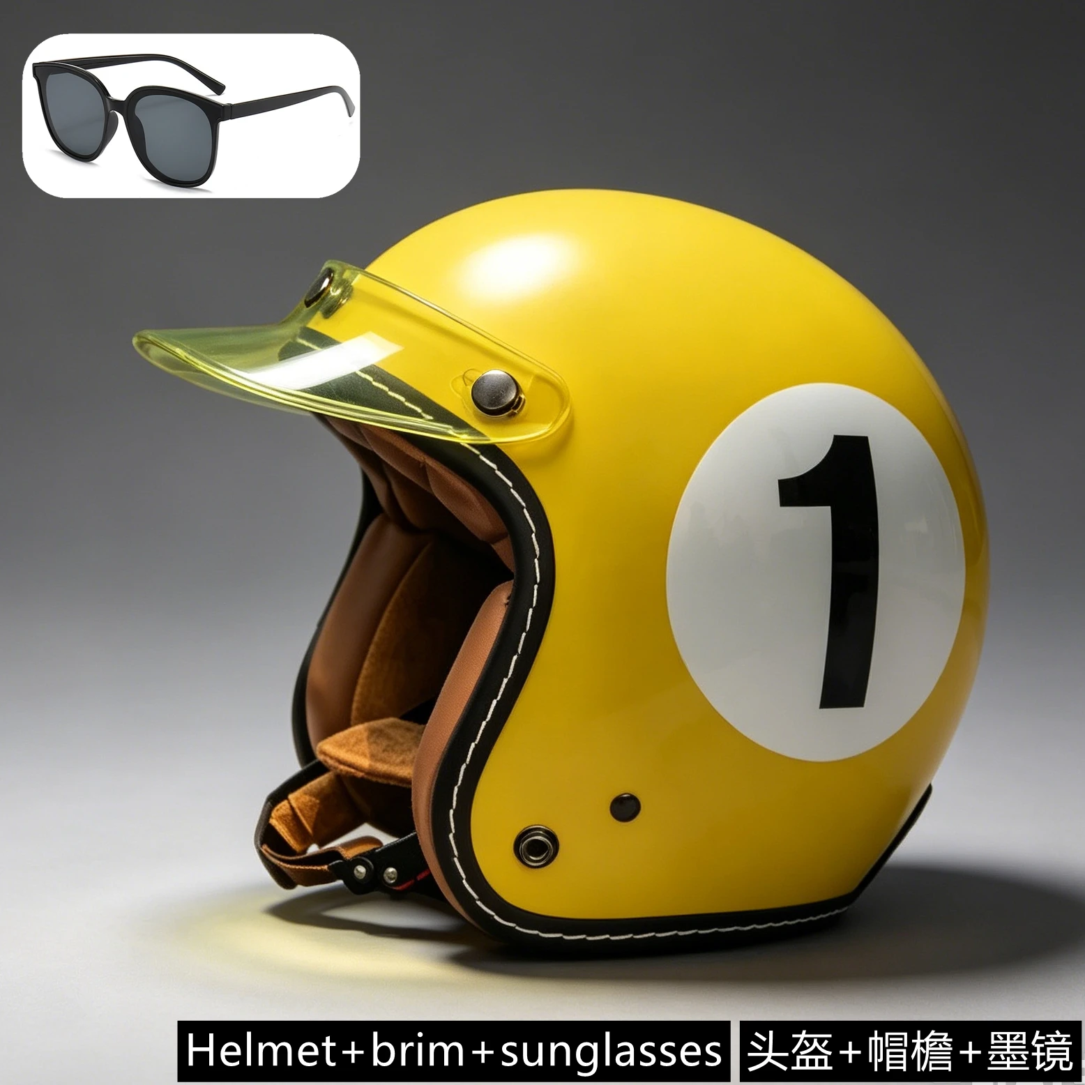 New retro lucky digital helmet 3/4 helmet motorcycle riding equipment electric car cruising riding four seasons unisex.