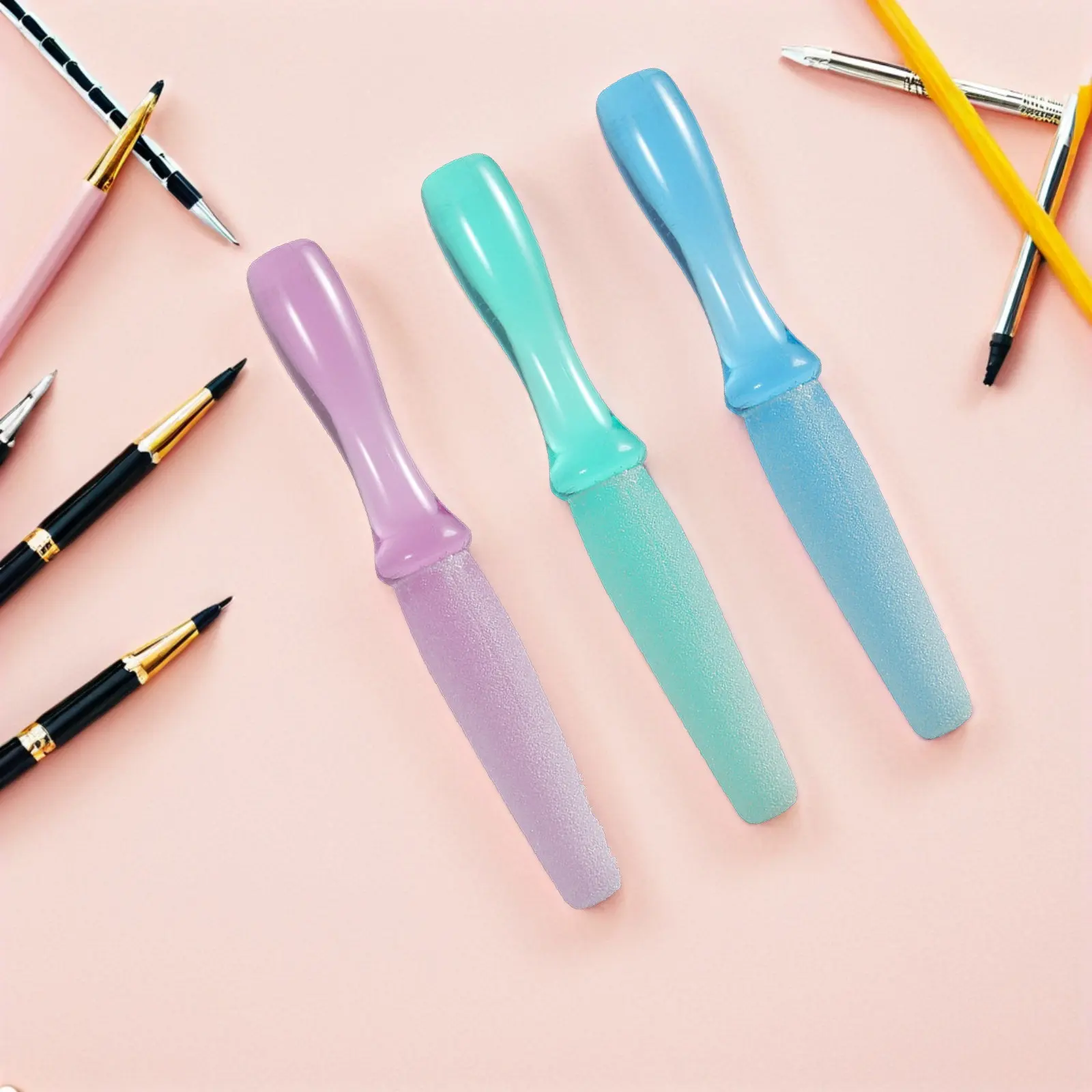 

3Pcs Foot Rasps Bright Color Comfortable Handle Full-Angle Frosted Foot Files Pedicure Callus Removers Dead Skin Exfoliating