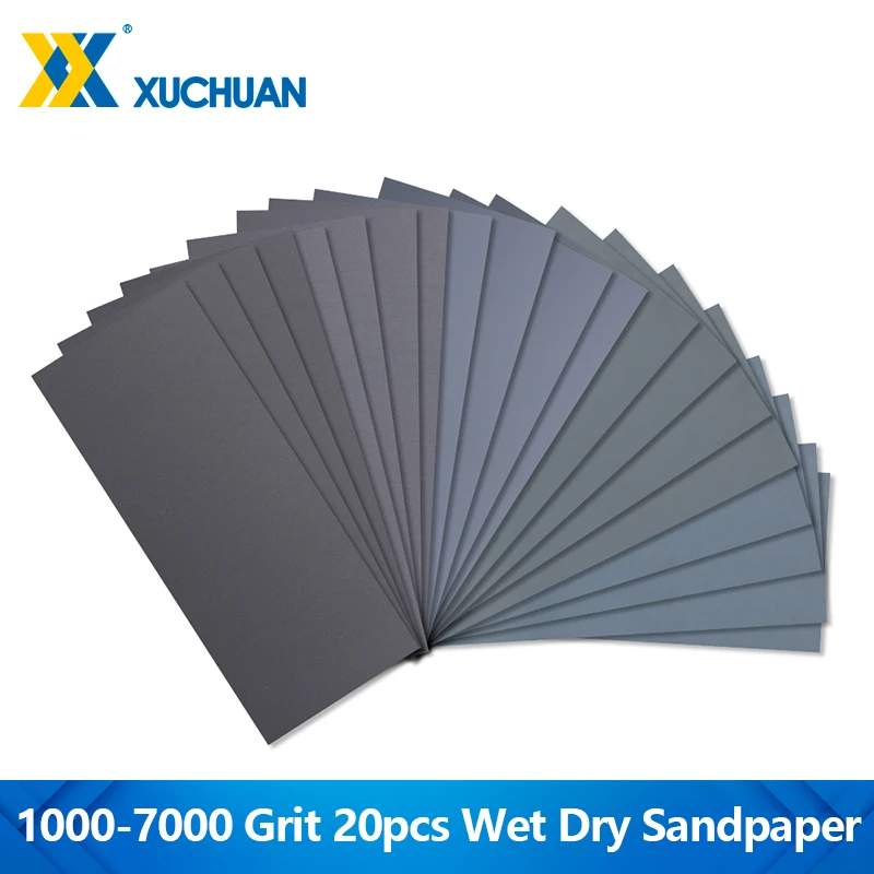 

20pcs Sandpaper 1000/2000/3000/5000/7000 Grit Wet/Dry Sanding Paper Abrasive Tools For Woodworking Car Metal Plastic Polishing