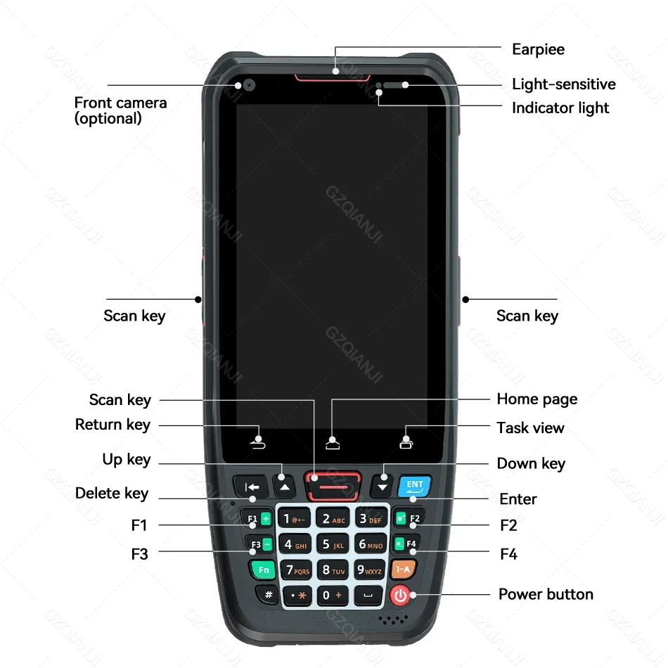 4G Handheld PDA Android 10 Barcode QR 1D 2D Scanner With Keyboard POS Terminal NFC Reader Data Collector WiFi 4G Bluetooth GPS