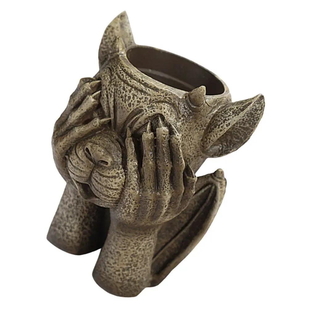 

1 шт. Декоративный цветочный горшок в форме дьявола из смолы для зеленых растений, суккулентов, украшение для сада, креативный контейнер для растений, цветочный горшок-орнамент