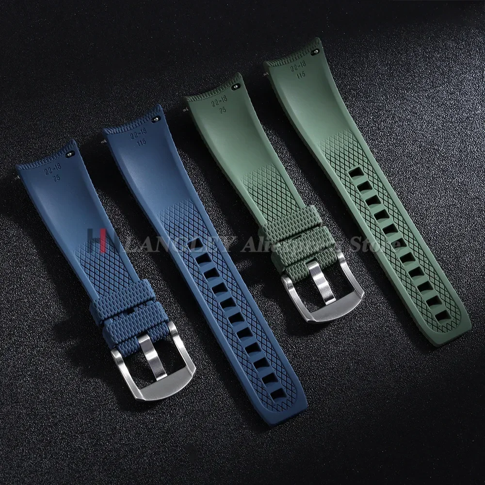 Neues Gebogenes FKM-Gummi-Uhrenarmband mit Schnellverschluss für Omega, Rolex, Seiko, Longines Herrenuhren 20mm 21mm 22mm – Detail 7