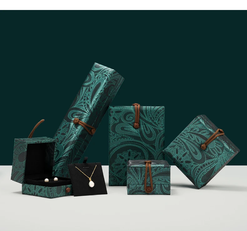 Oirlv Schmuckbox im chinesischen Stil, dunkelgrün, Schmuck-Organizer für Ringe, Ohrringe, Halsketten, Armbänder, tragbare Aufbewahrungsbox, Geschenkverpackung. – Detail 12