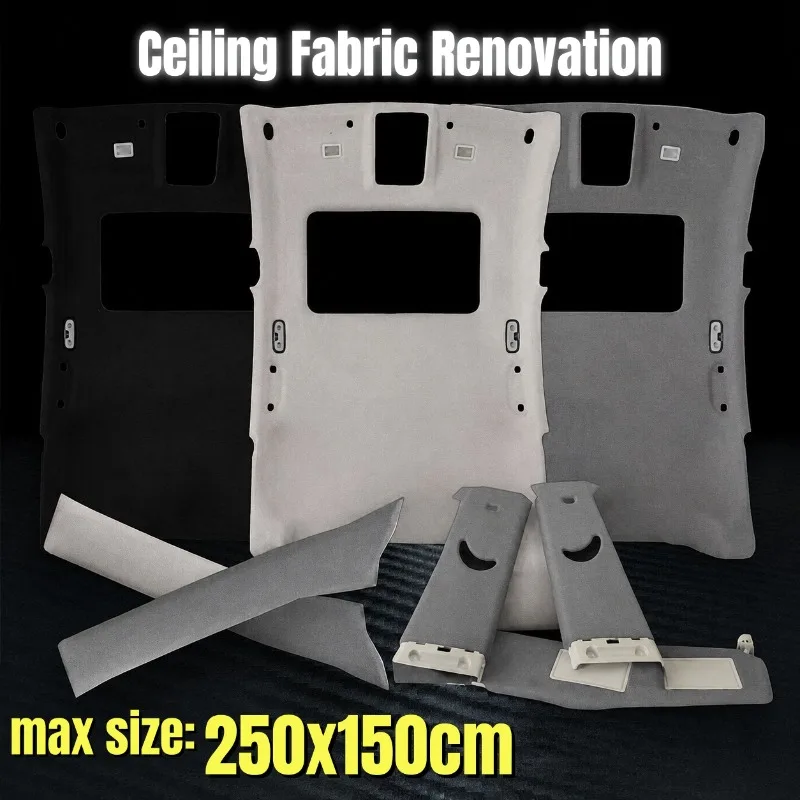 

Car Roof Upholstery Fabric Suede Headliner Repair Material Foam Backed Auto Ceiling Liner Cloth Max 250x150cm DIY Craft Decor