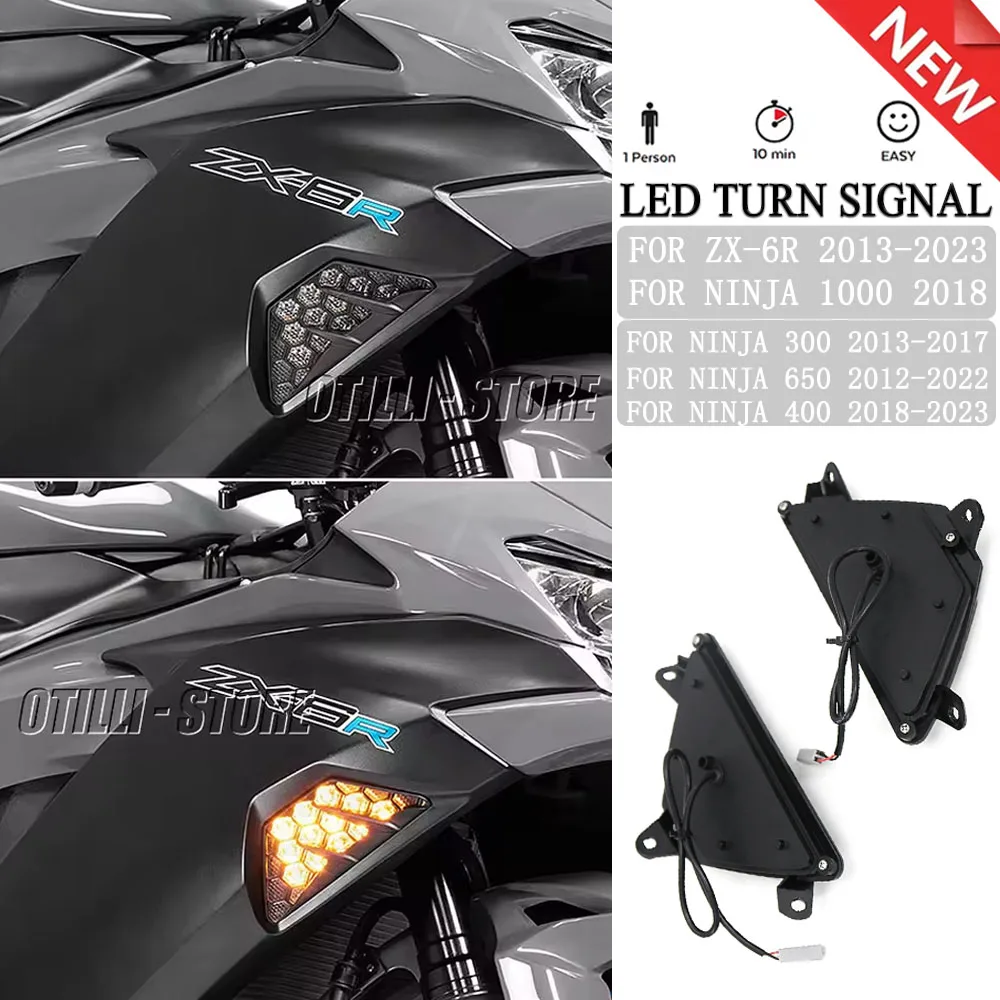 

New NINJA ZX6R ZX-6R 2013 - 2023 2022 Front Turn Indicator Signal LED Lights For Kawasaki Ninja300 Ninja400 Ninja650 Ninja1000