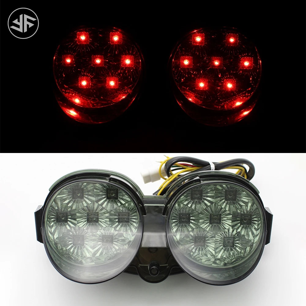 For YAMAHA YZF-R6 1998 1999 2000 2001 2002 Motorcycler Integrated LED Rear Tail Light Brake Turn Signals Blinker Accessories
