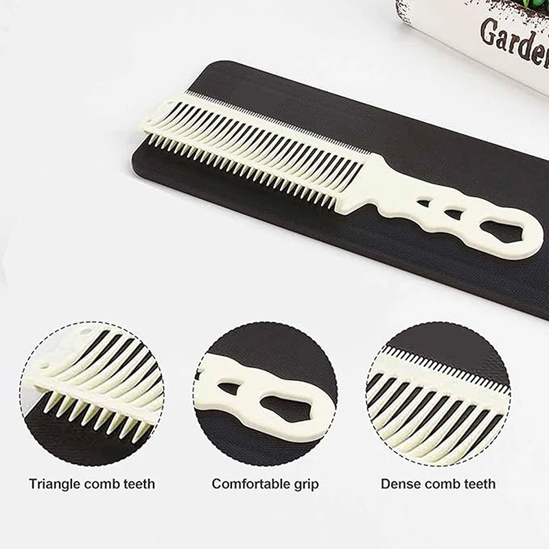 

Fade Hair Trimming Guide For Men With Fade Comb Set, Neckline Shaving Template And Clipper Comb, Adjustable Curved Haircut Band