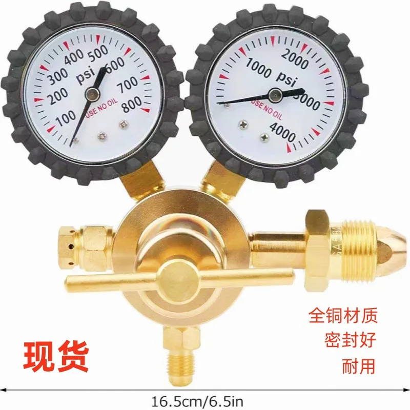 4000psi 800psi All Copper Nitrogen Pressure Regulator Valve CGA580 High Pressure for HVAC Air Conditioning Refrigerant