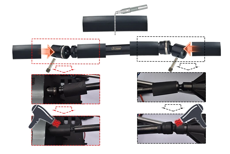 عمود محرك خلفي من الفولاذ الكربوني المتوسط GPM لـ LOSI 1/6 Super Baja Rey 2.0 LOS05021