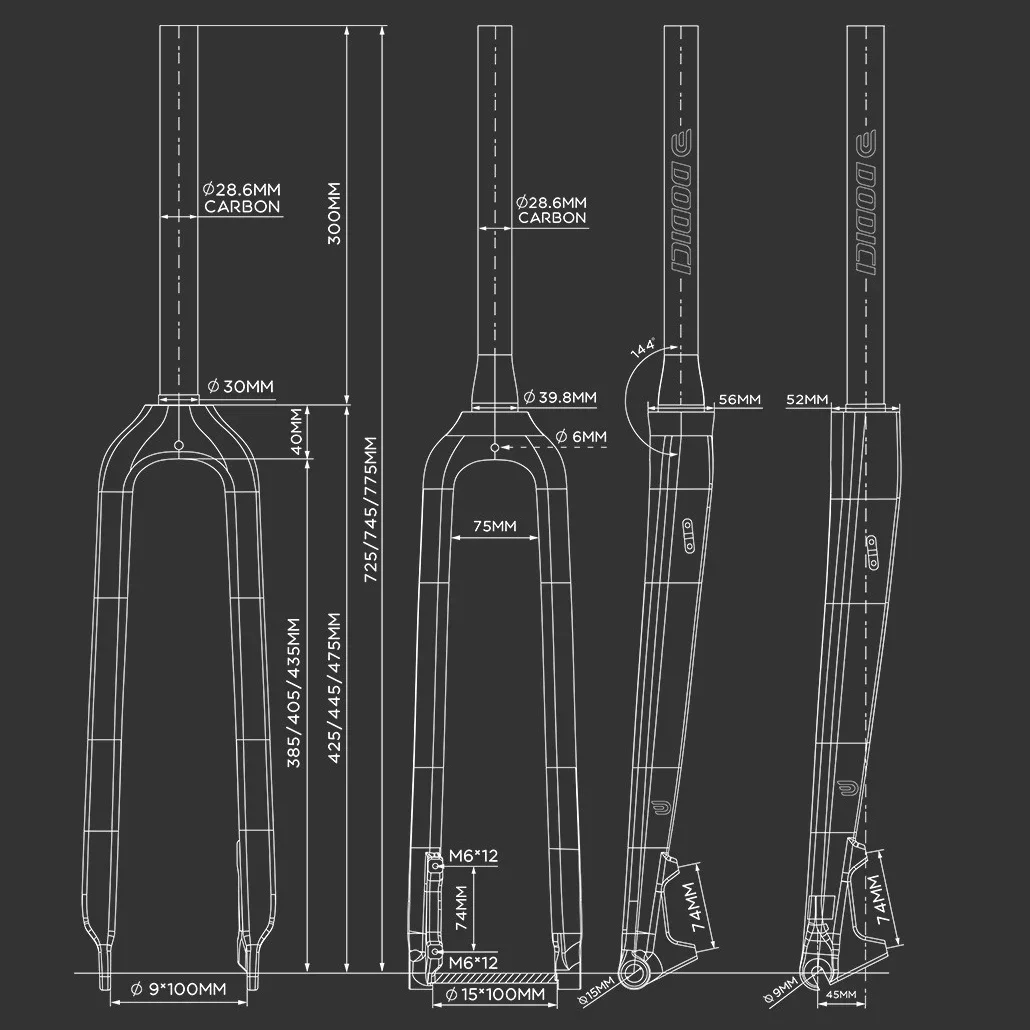 Carbon Fiber Gravel Bicycle Hard Fork 26-27.5-29 Inch 700*45C MTB Mountain Road Riding Bike Carbon Front Fork Disc Brake