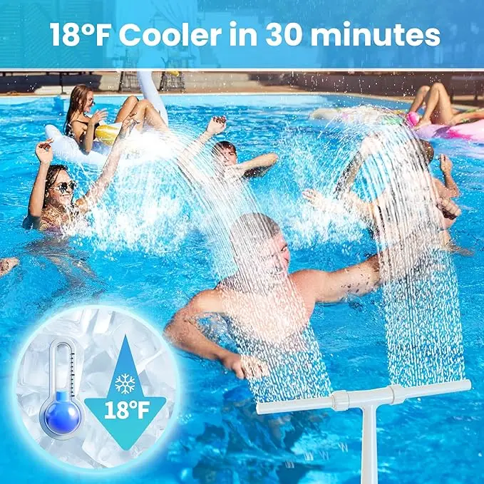 Dual Spray Pool Fountain Cooler Water for Pools Dual Spray Waterfall Sprinkler Fountain  Adjustable Waterfall Cooling Relaxation