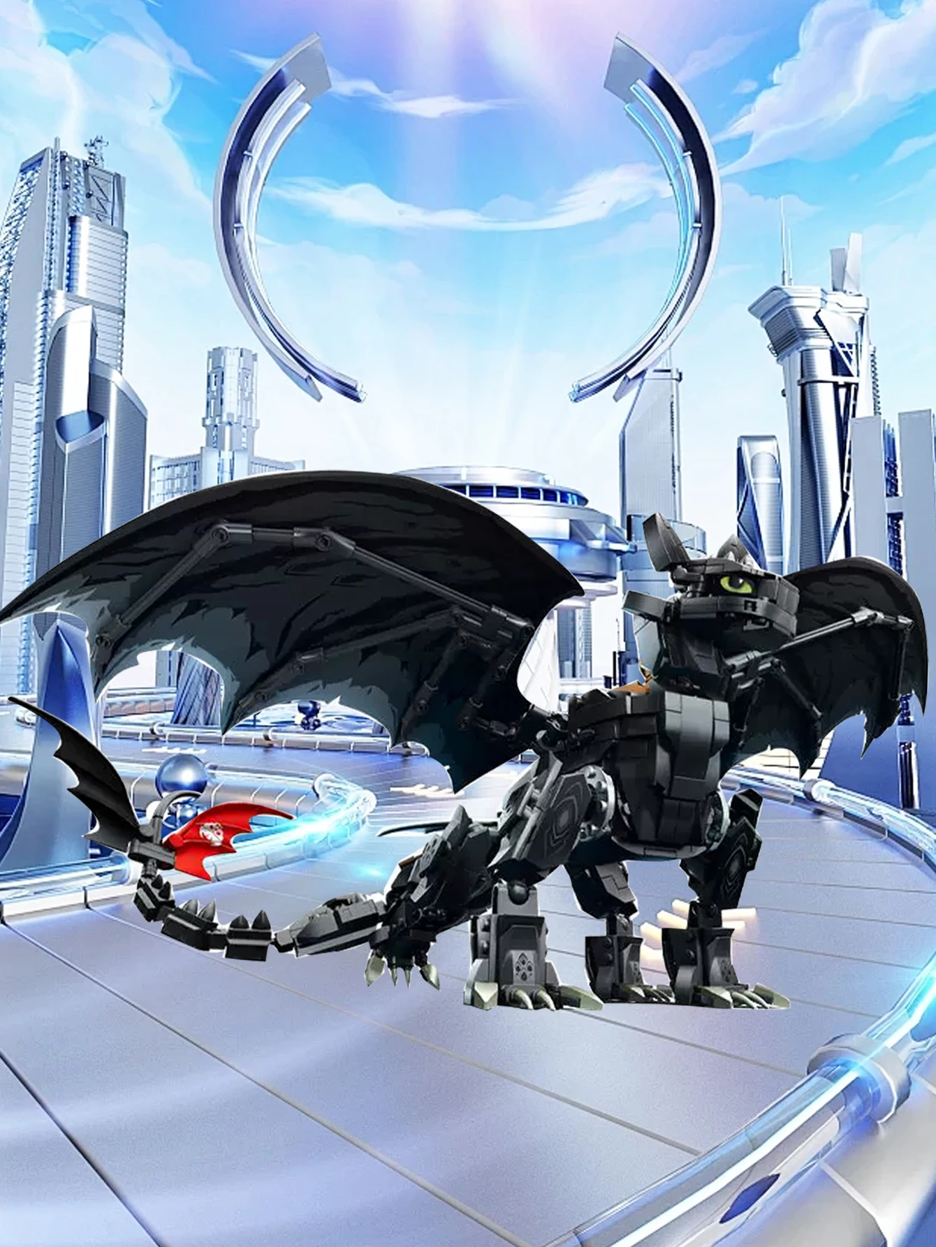 Bilibili le go Ronglegao Fire Dragon Modello Building Block Toy Regalo creativo Regalo ideale per ragazzi