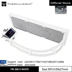 Thermalright FW 360 X No fan version，All -in -one water -cold radiator 2.4 -inch LCD display customized screen,Support LGA1700