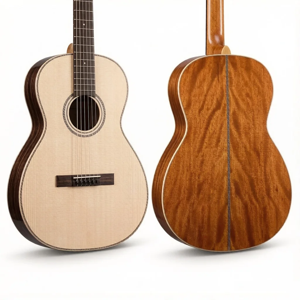 Guitarra Acústica K091 de 38 Pulgadas, Cuerpo de Madera Maciza, Tamaño Parlor, Estilo Folk, Personalizada para Exportación, Rendimiento Avanzado
