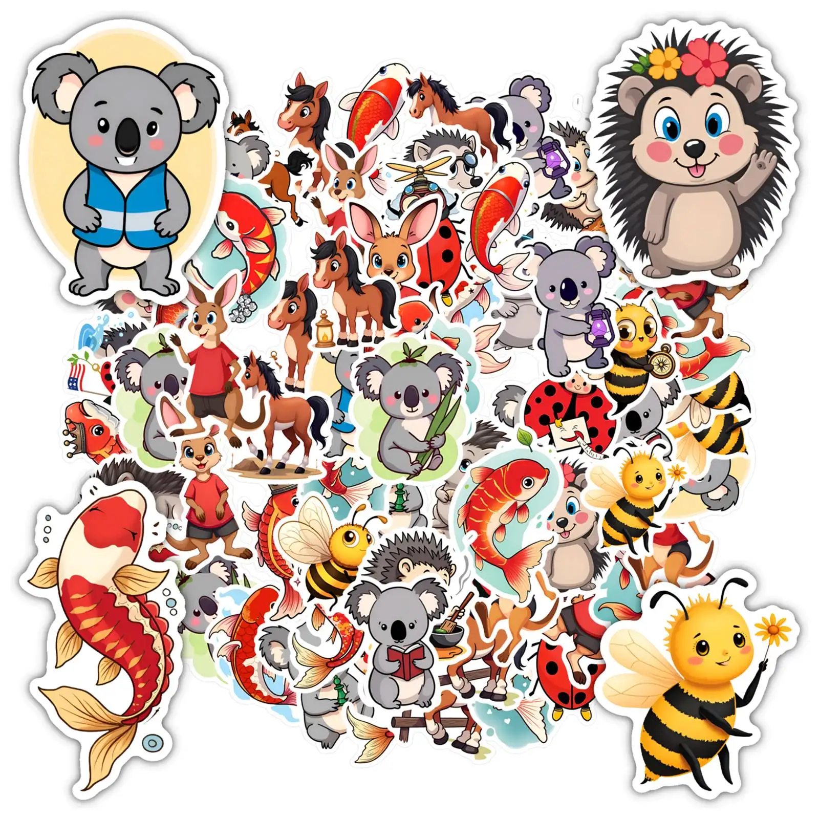 35 pezzi-200 pezzi adesivi insetti cartoni animati adesivi personaggi carini giocosi adesivi ricompensa insegnante per chitarra skateboard fai da te