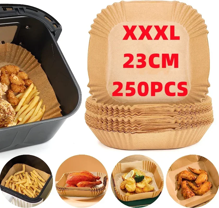 

Large 23cm Air Fryer Disposable Paper Liner Non-stick Airfryer Parchment Special Baking Paper for 3-10QT Cooking/Steaming Basket