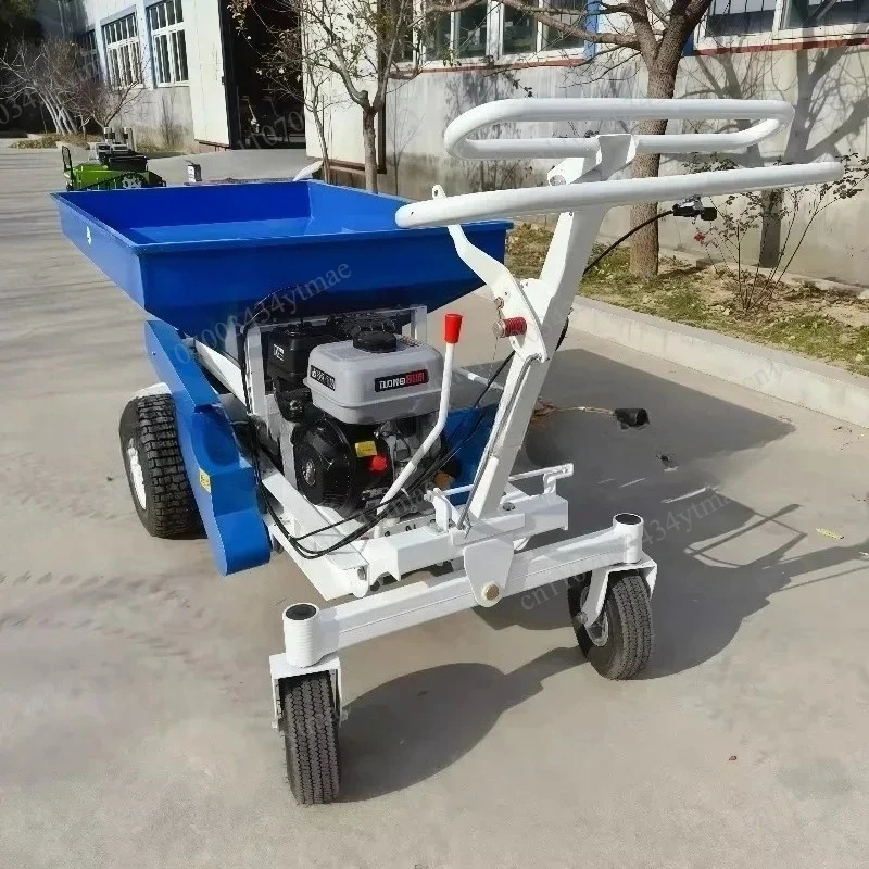 Épandeur de compost auto-propulsé réglable à double plateau, conception à pousser à la main pour l'entretien des pelouses et des jardins