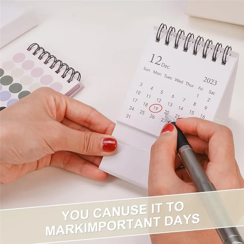 Verbeterde mini-bureaukalender 2024 draait vanaf oktober 2023 tot december 2024 kleine desktopkalender 6-delig