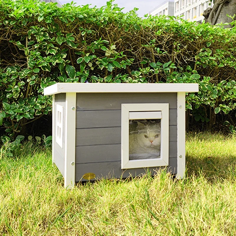 The product can be customized.Indoor and outdoor solid wood cat litter house, stray cat litter, dog kennel house