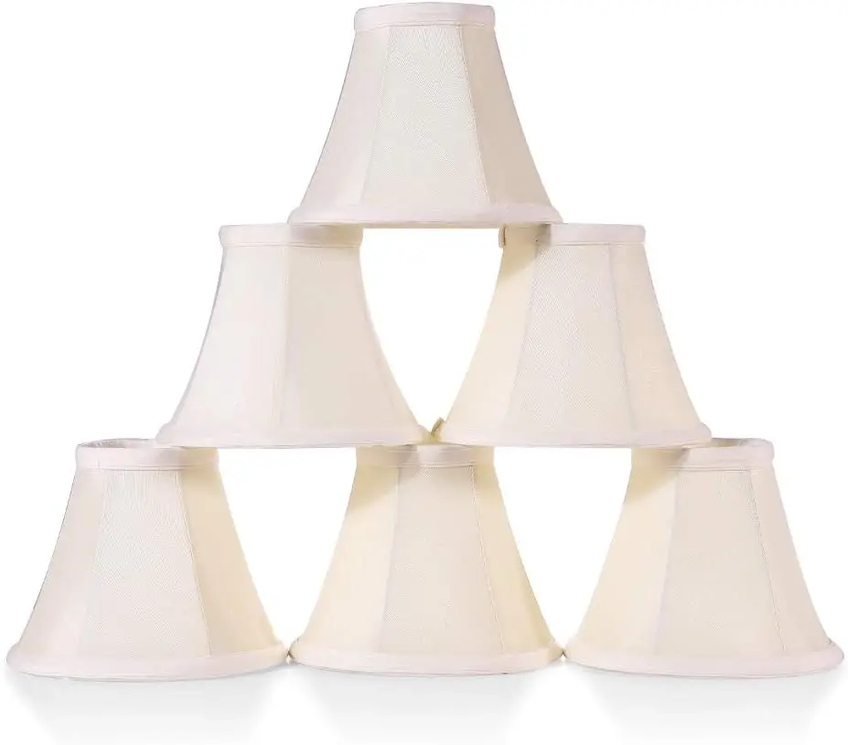 

Chandelier Shades, ONLY FOR CANDELABRA BULBS, Clip-on Fitter Lamp Shades, 3" X 6" X 5", 6 pcs Set