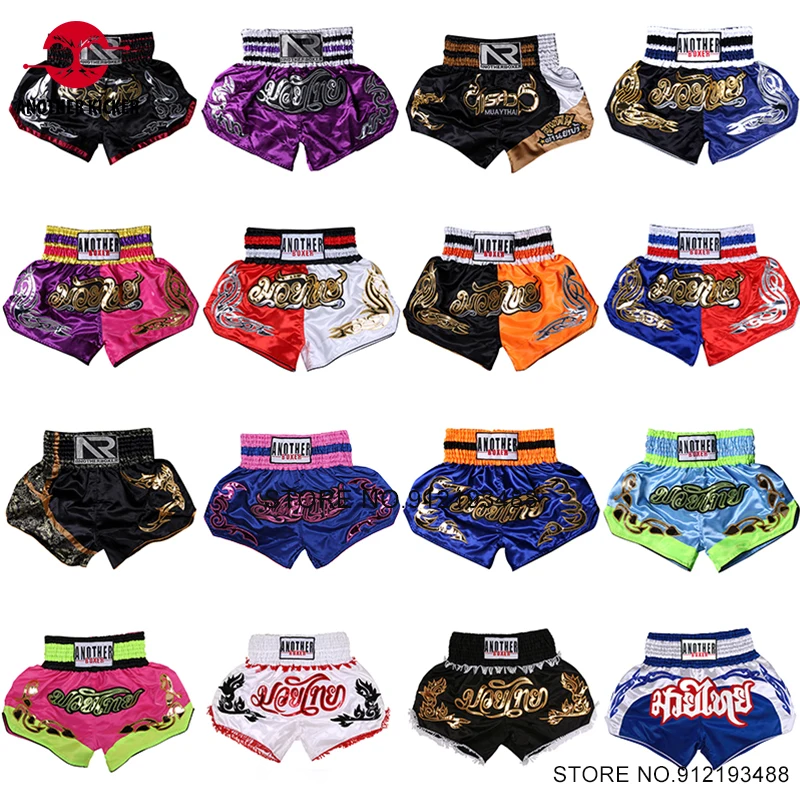 

Muay Thai Shorts Men Boxing Shorts Women Kids Embroidery Combat Martial Arts Clothing Thaiboxing Cage Fight Kickboxing Pants