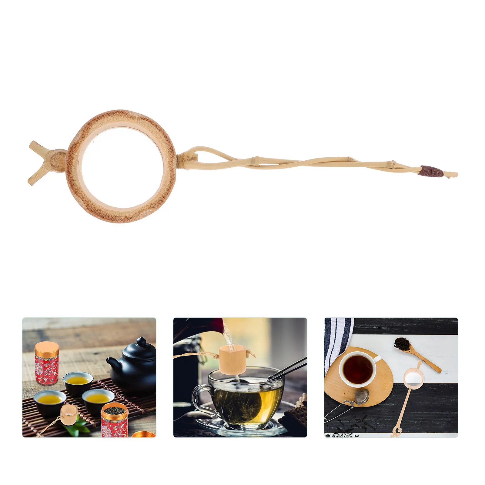 Colador de Té de Bambú Profesional, Infusor con Filtro de Malla Fina para Té Verde, Jazmín, Oolong, Accesorio para la Ceremonia del Té