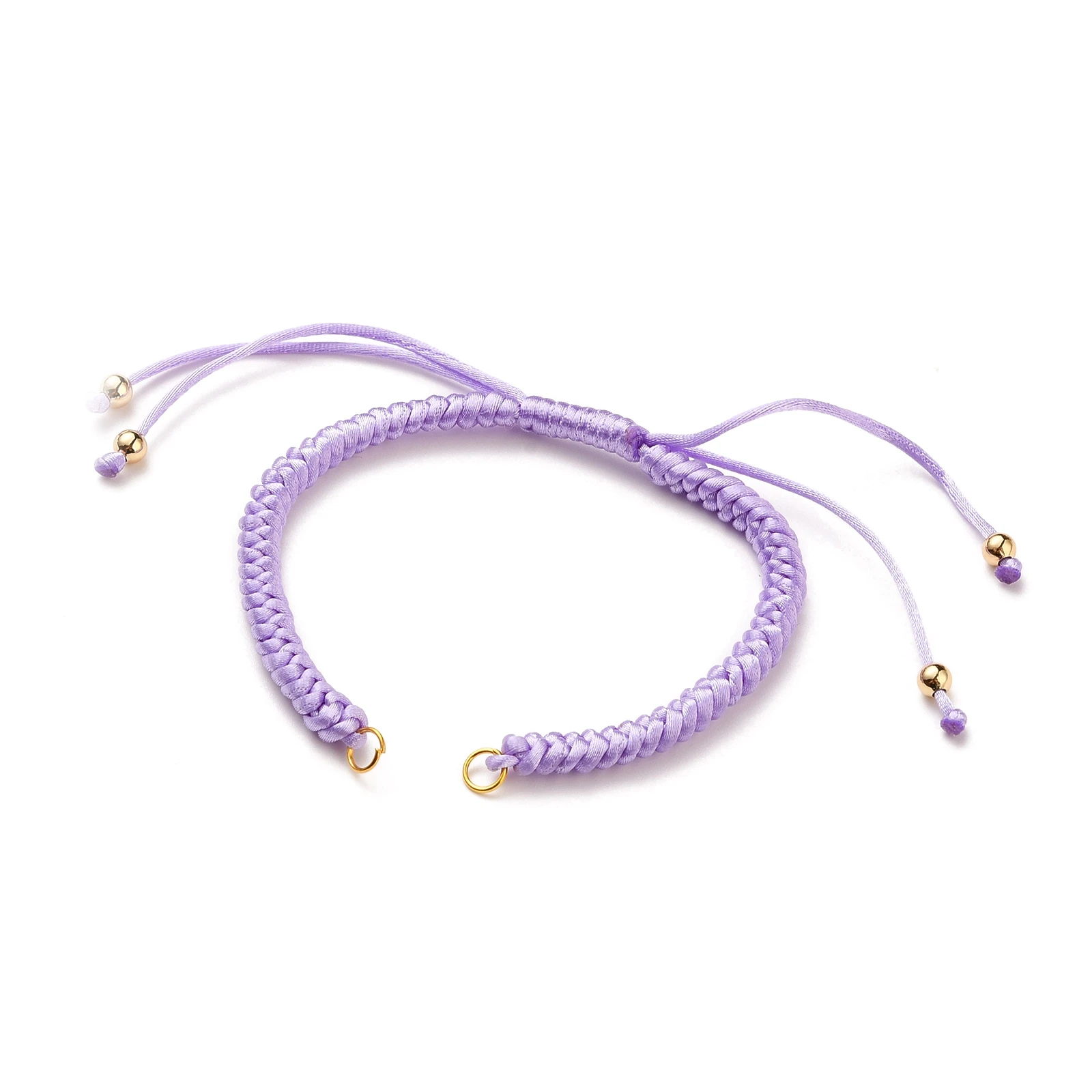 20Pcs Adjustable Braided Nylon Bracelet Making with 304 Stainless Steel Jump Rings & Round Brass Beads for Jewelry Making