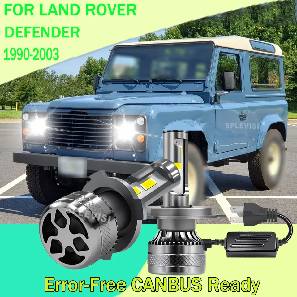 2Pc User-Replaceable Car Headlight Bulb 12V Turbo Lamp 6000K CSP For LAND ROVER DEFENDER 1990 1991 1992 1993 1994 1995 1996-2003