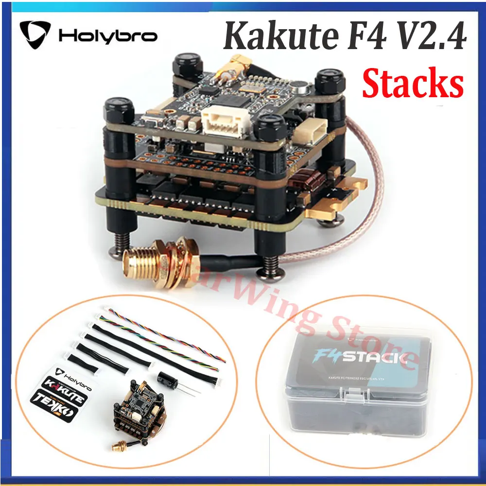 

HolyBro Kakute F4 V2.4 Stacks MPU6000 F4 Flight Controller Tekko32 F4 50A /60A/ 65A 4in1 ESC Atlatl HV V2 VTX for FPV Drones