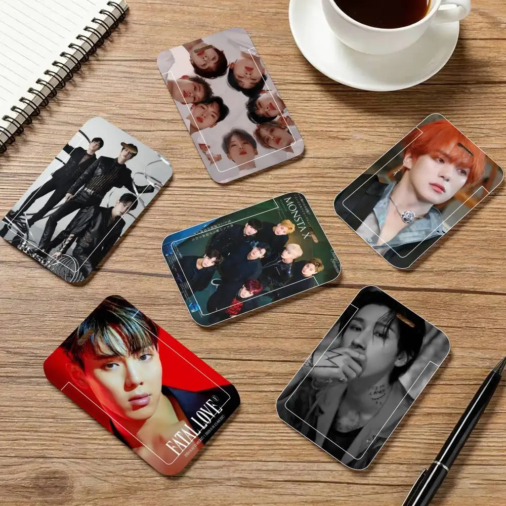 

Держатель для ID-карт MONSTA X Kpop Boy с ремешком на шею, подвеской, держателем для бейджей, шнурком-темляком, брелоком, чехлом для рабочих пропусков, подарок