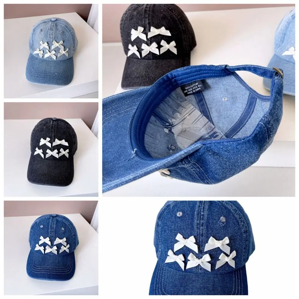 

Peaked Cap Cotton Bow Baseball Cap Casual Simple Bowknot Baseball Hat Sunscreen Fashion Sports