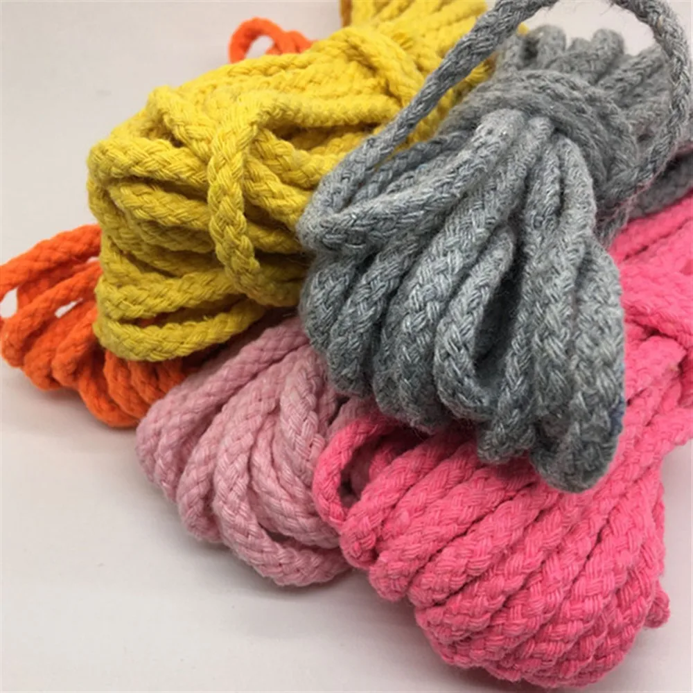 8-82meter 5mm Colored Hollow Cotton Rope Craft Decorative Twisted Soft Cord Rope For Handmade Bag Decoration DIY Lanyard String