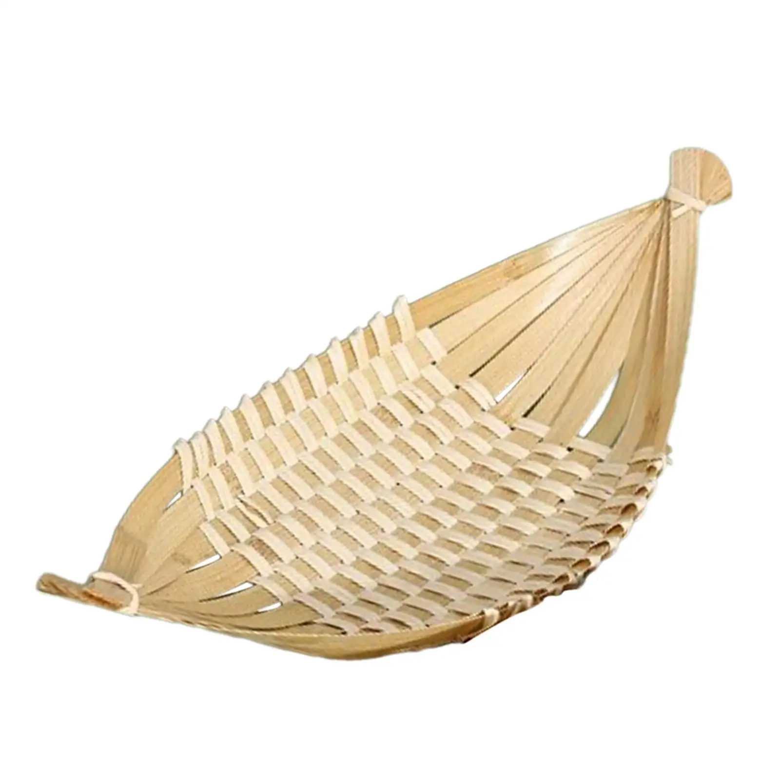Handwoven Bamboo Bread Tray Woven Bread Basket for Snacks Dining Room Pantry