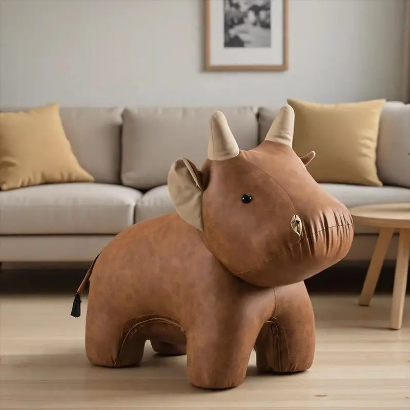 Internet celebrity calf seat animal modeling seat creative stool shoe changing stool living room ornament cow cow cartoon seat