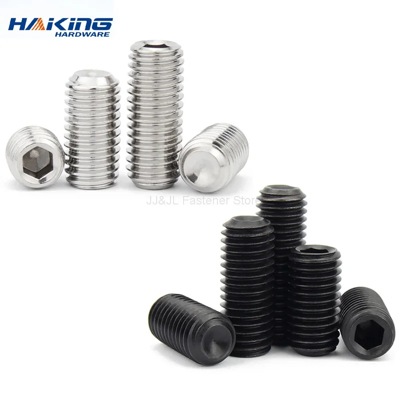 10-50PCS M2 M2.5 M3 M4 M5 M6 M8 DIN916 Stainless steel 304 grade 12.9 Alloy steel Hex Socket Set Screws Grub Screw