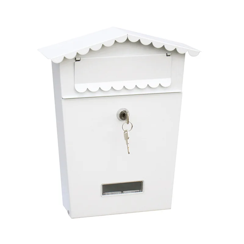 Collection Boxes 25x8x30cm Metal Key Lock Mail Boxes Outdoor Locking Wall Mount Mailbox Security Key Drop Box