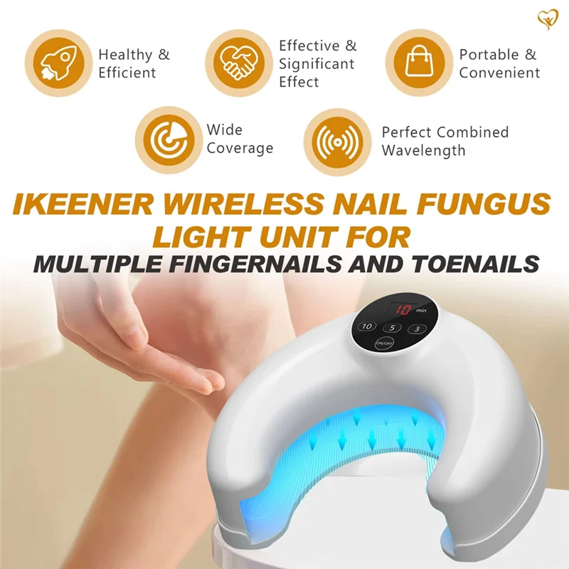 Grow Toe Nail Anti-Infections Paronychia Onychomycosis Wireless Nail Fungus Laser Device 14Pcs 470Nm Blue Light Toenails