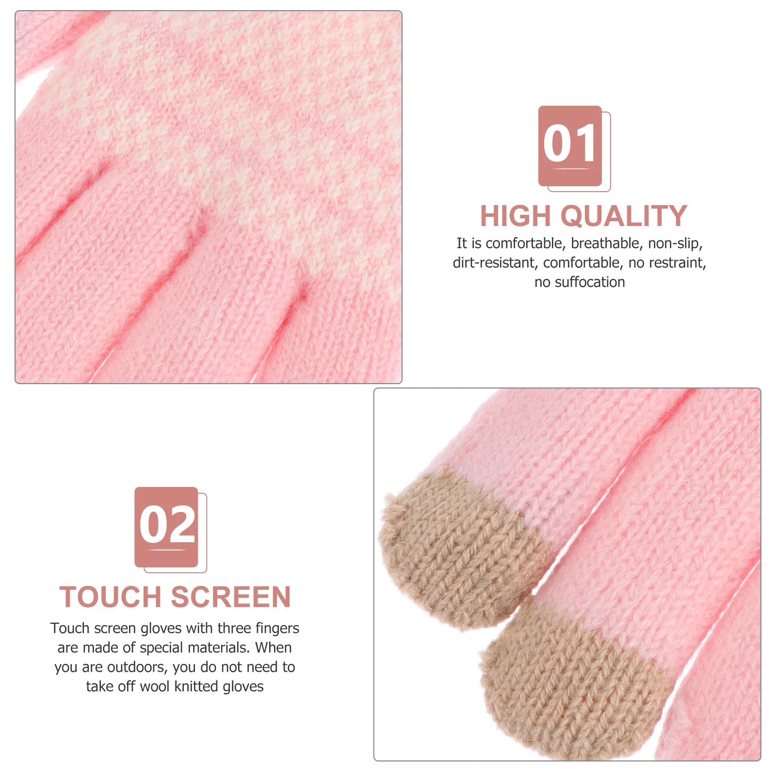 

Thermal Touchscreen Gloves Winter Warm Thickened Knit for Typing Riding Driver Outdoor Durable NonSlip Comfortable Breathing