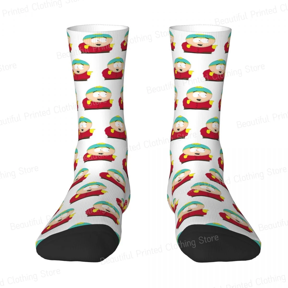 S-southpark Theme Weak Dude Eric Cartman Men Women Round neck Socks Windproof Novelty Four Seasons Stockings Gift