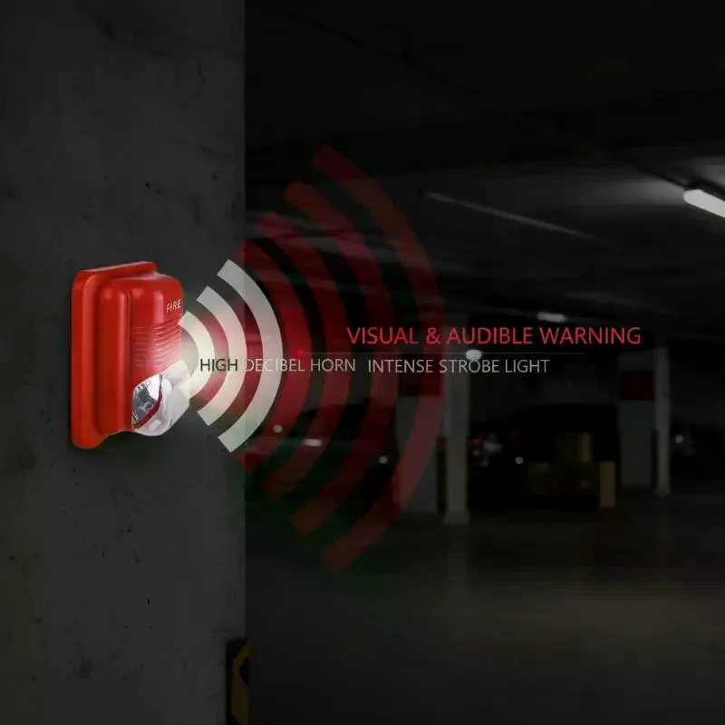 1Pcs Sound & Strobe Alert Security System 12V 24V Fire Alarm Warning Strobe Siren Horn For Home Office Hotel Restaurant