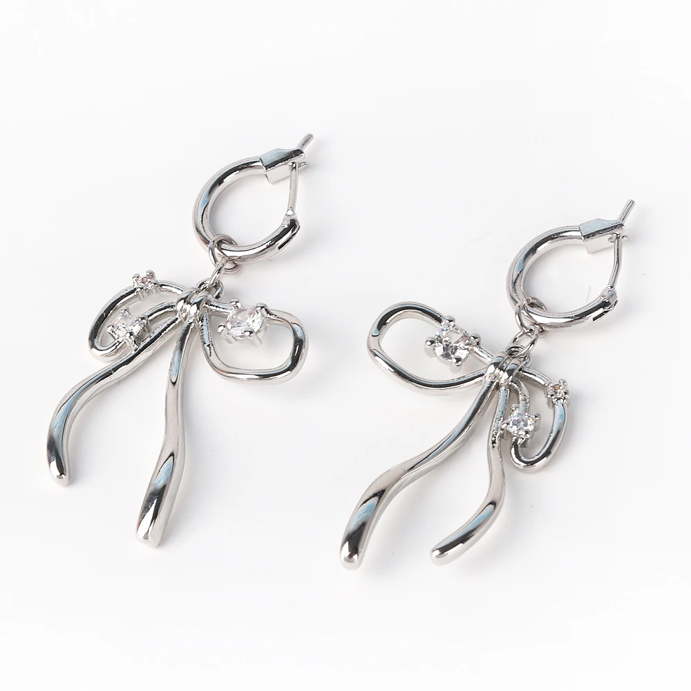 Delicate Bowknot Heart Hoop Earrings For Women Girl Elegant Fashion New Jewelry Bosom Friend Gift Party серьги женские