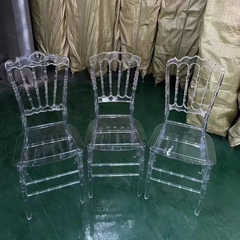 Crystal Banquet Transparent Chair Hotel Wedding Commercial Bamboo Chair Napoleon Outdoor Wedding Banquet Crystalchair