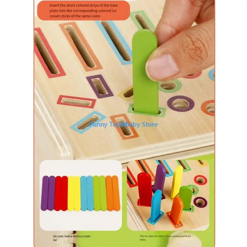 Scatola per monete in legno Giocattolo educativo per lo smistamento forme colore per lo sviluppo delle abilità motorie del